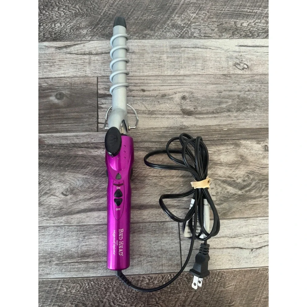 Bed Head High-Def Spirals Curling Iron Purple Spiral Barrel Hair Styler Works